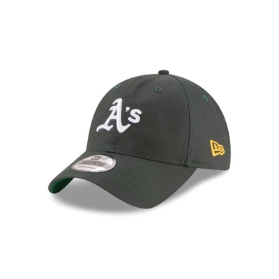 Green Oakland Athletics Hat - New Era MLB Waxed Cooperstown 9TWENTY Adjustable Caps USA5984706